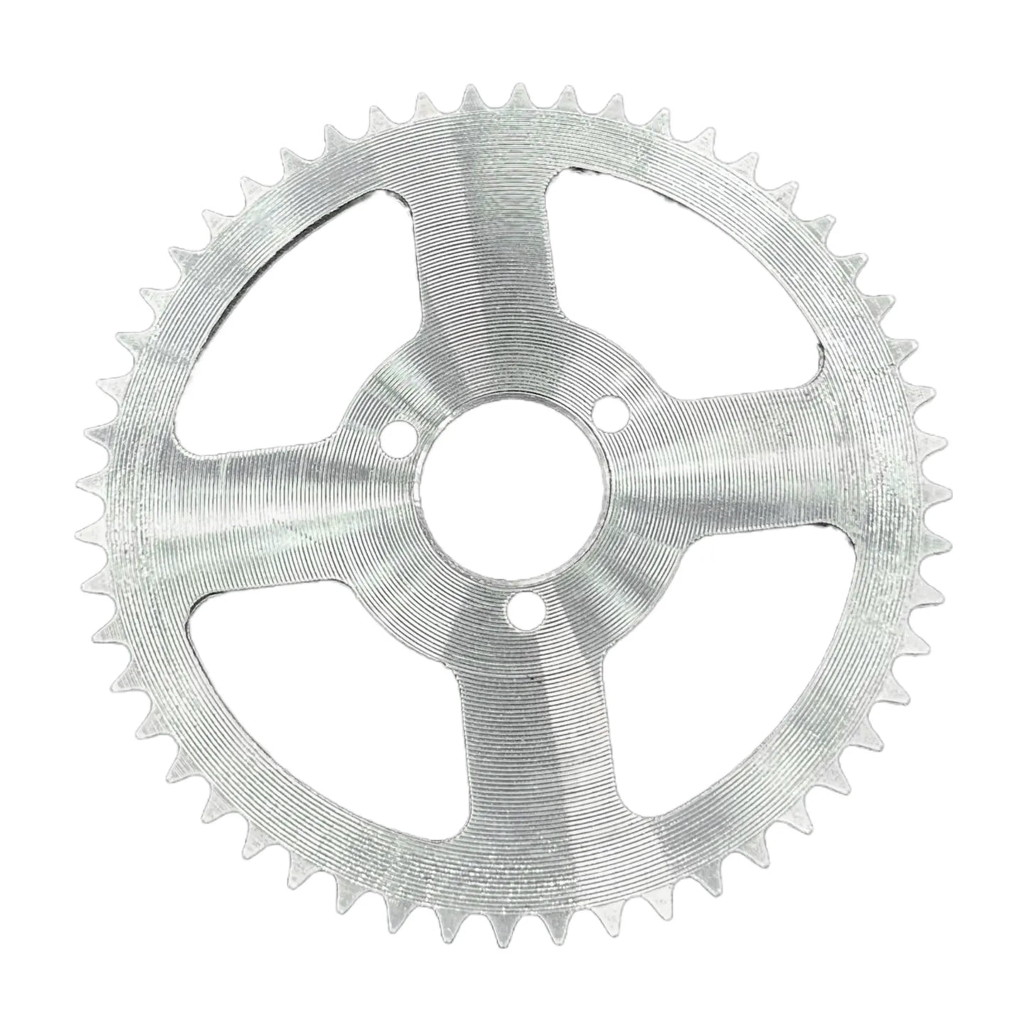 Metallic gear or sprocket on a white background