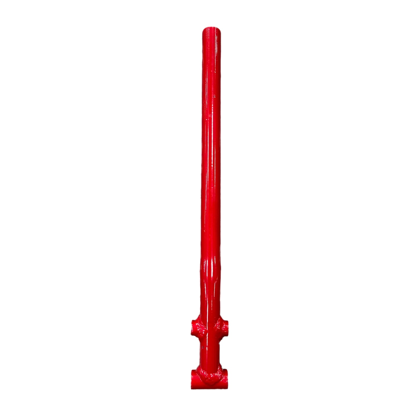 Red metal rod on a white background
