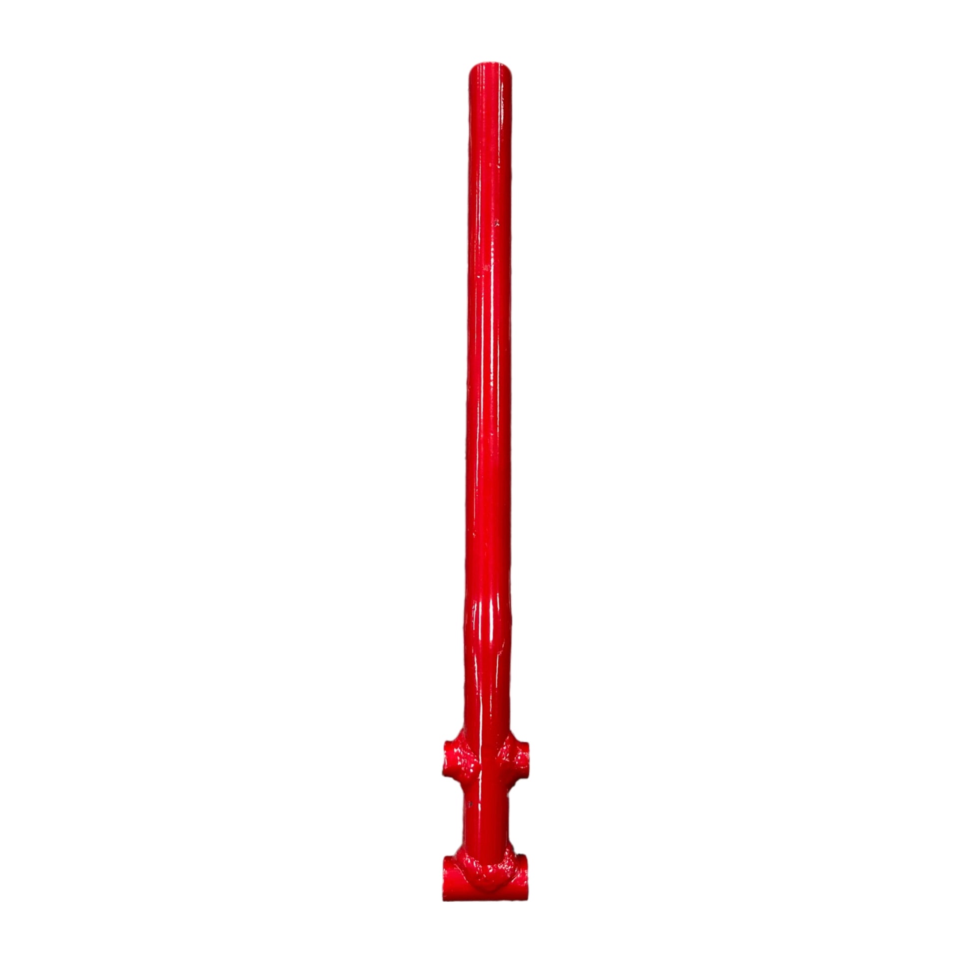 Red metal rod on a white background