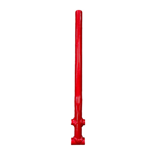 Red metal rod on a white background