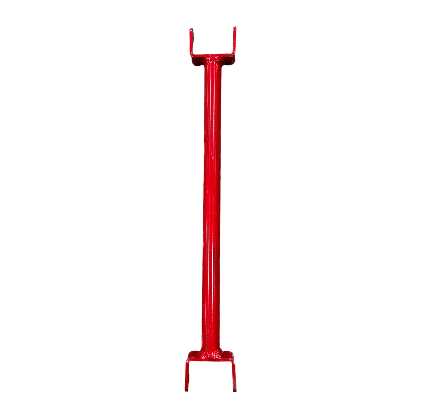 Red metal stand on a white background